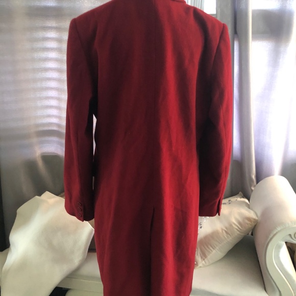 Wool and Cashmere Blend Wine Business Casual Coat - Picture 3 of 6